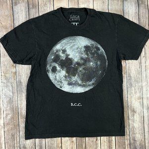 Black Craft Cult II Moon Graphic Short Sleeve T-Shirt Small Mens Black Goth Emo